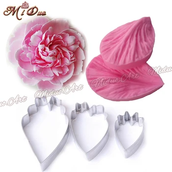 

Large Peony Fondant Sugarcraft Metal Cutter Gumpaste Peony Petal Silicone Veiner & Cutter Flower Cutter Cake Decorating Moulds