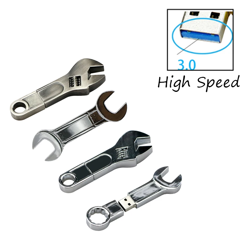 

Metal tool pendrive Mini Spanner Wrench USB Flash Drive Memory Card Pen drive 3.0 USB Creative 8G 16G 32GB usb stick high speed