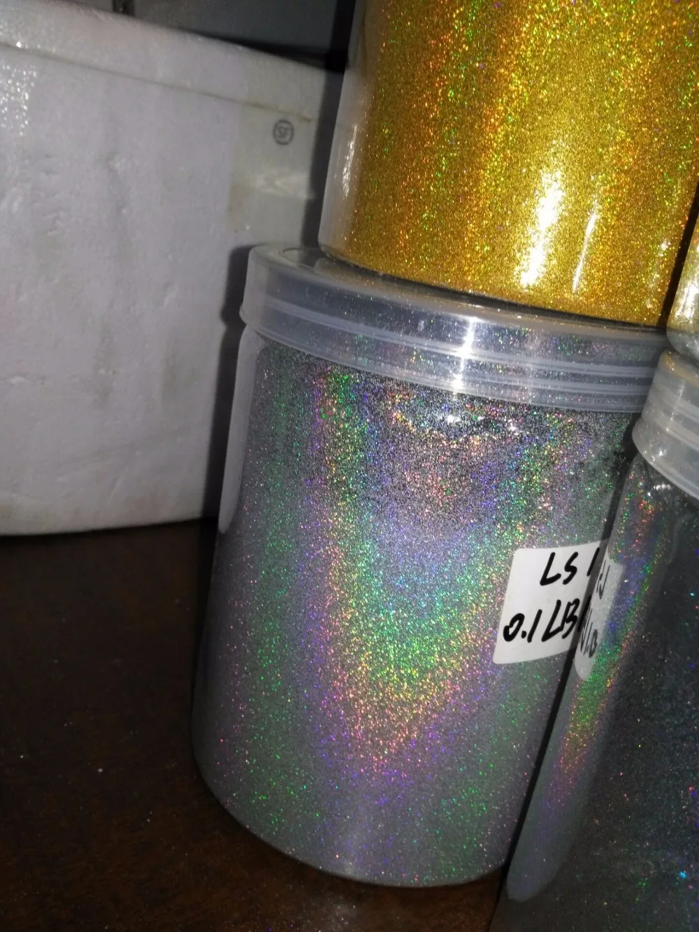  0.1MM(004inch)-Holographic Laser Silver Gold Shining ultra Fine Nail Glitter Dust Powder for Nail P