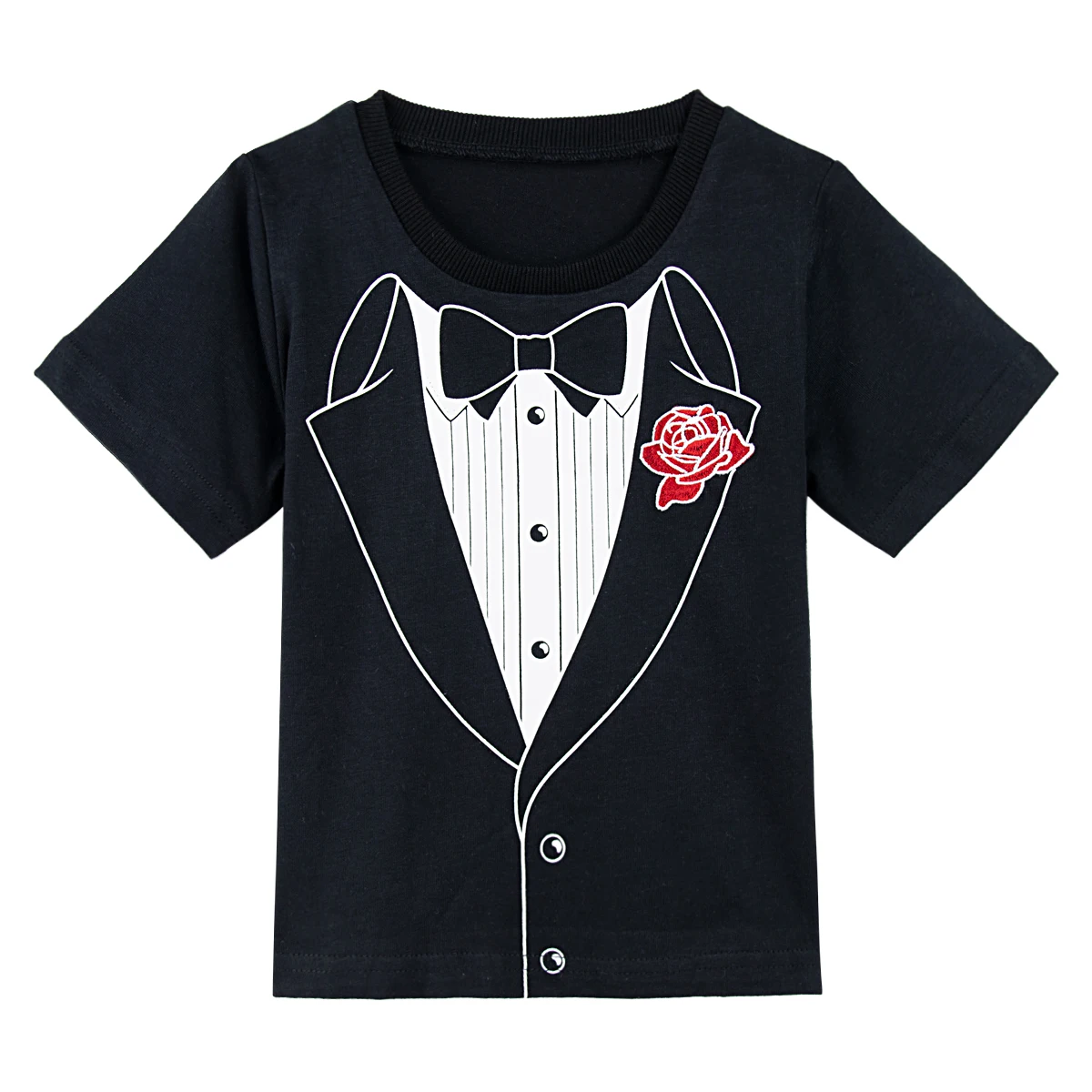 

Baby Boy T-shirt Kids Boys Print Tops Toddler Gentleman Print T Shirt Infant Children Summer Heavy Cotton Tee Short Sleeve Gift