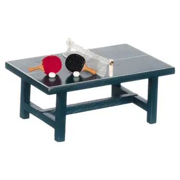 

ABWE Best Sale Dollhouse Miniature - PING PONG TABLE WITH BALLS & RACKETS