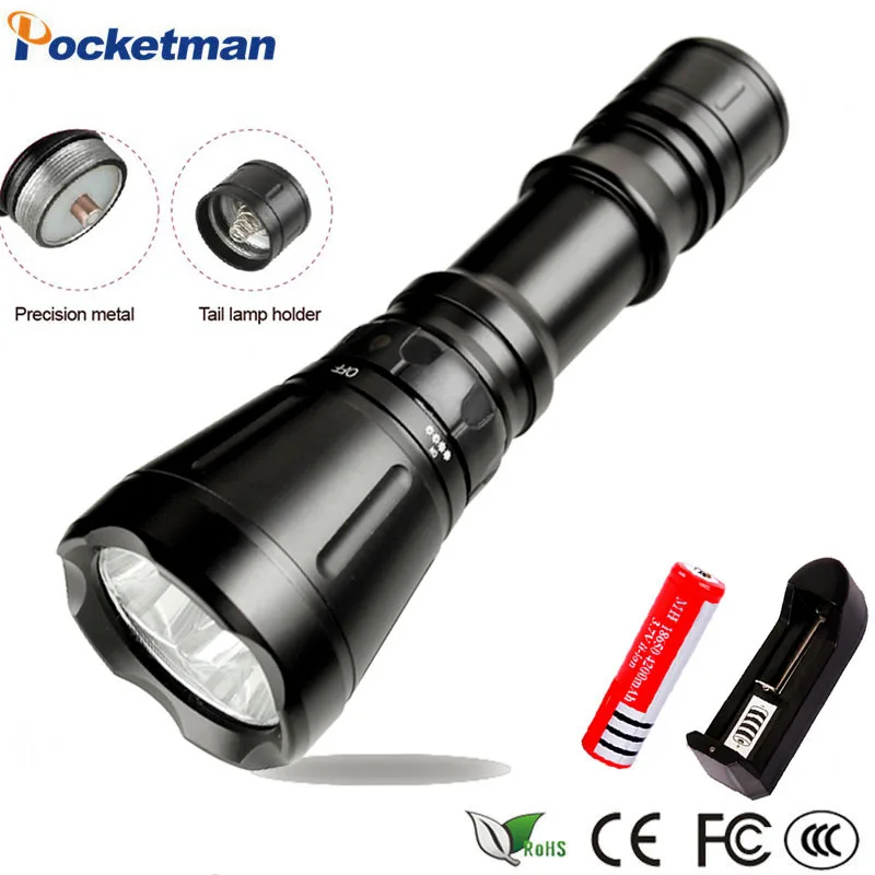 Diving Flashlight 8000 Lumens 3x CREE XM-L T6 8-mode 60M LED Flash Light Waterproof Scuba Dive Torch Underwater 18650 Battery
