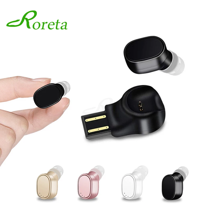 

Roreta Mini bluetooth earphones stereo bluetooth headset wireless in ear earphone hands-free for iphone X 7 huawei samsung