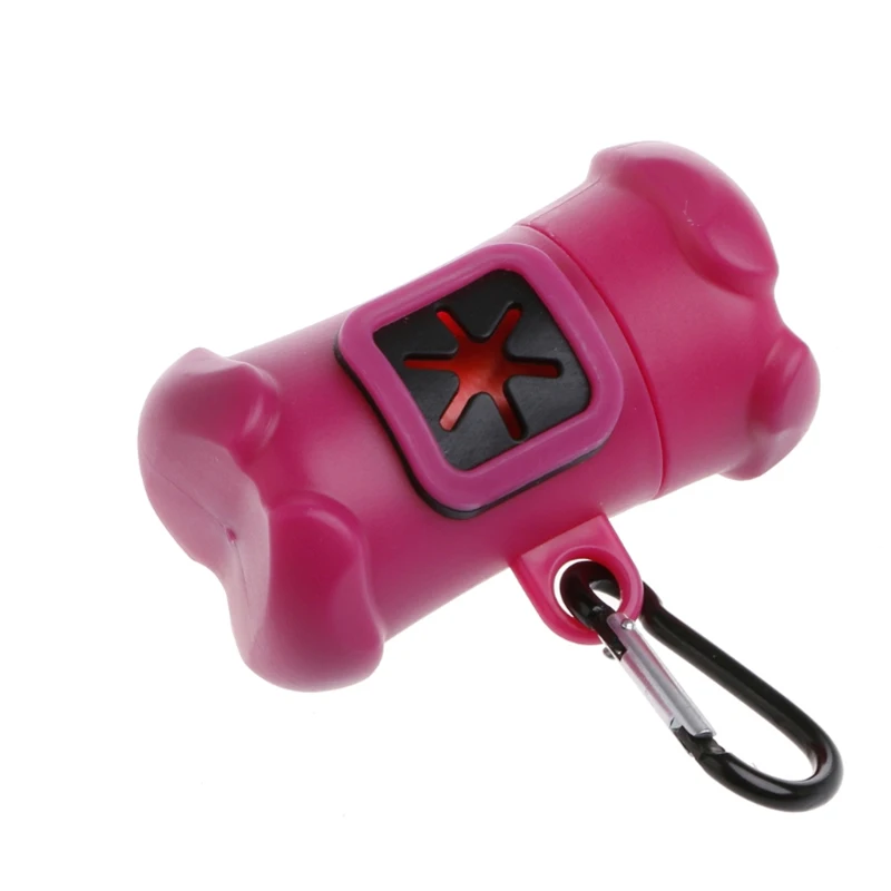 

3 pcs Rose red color Pet Dog Bags Garbage Cleaning Dispenser Box Dog Waste Pooper Bag With Dog Bag Trash Garbage bag excrement