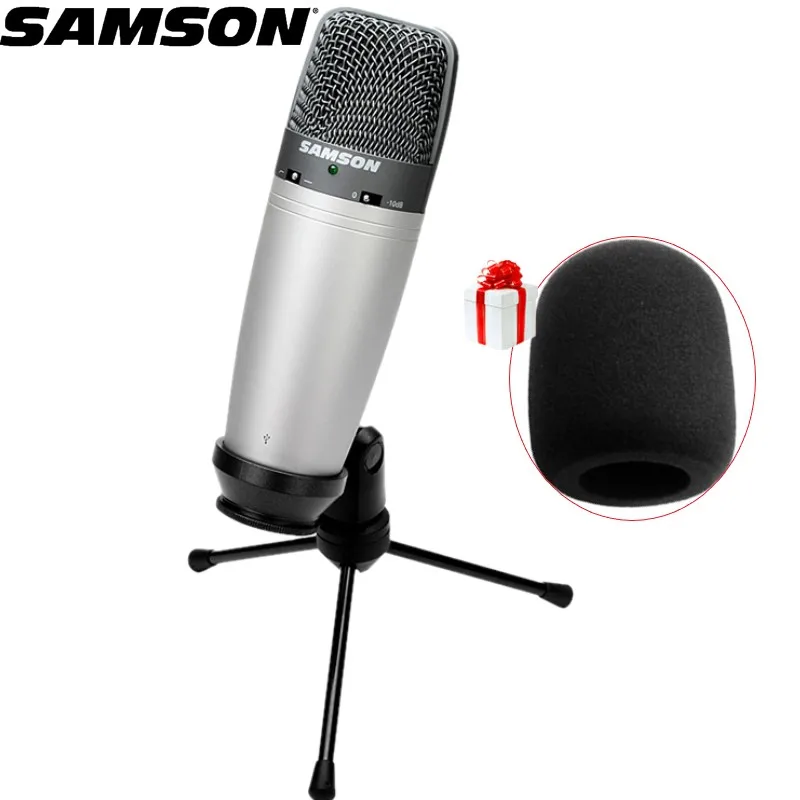 

Original Samson C03U + Samson windsceen sponge Multi-Pattern USB studio condenser microphone Large diaphragm recording mic