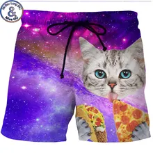 Мужские s хипстерские летние быстросохнущие пляжные шорты Забавные 3D космические Galaxy Печатные шорты мужские повседневные сетчатые шорты в стиле хип-хоп