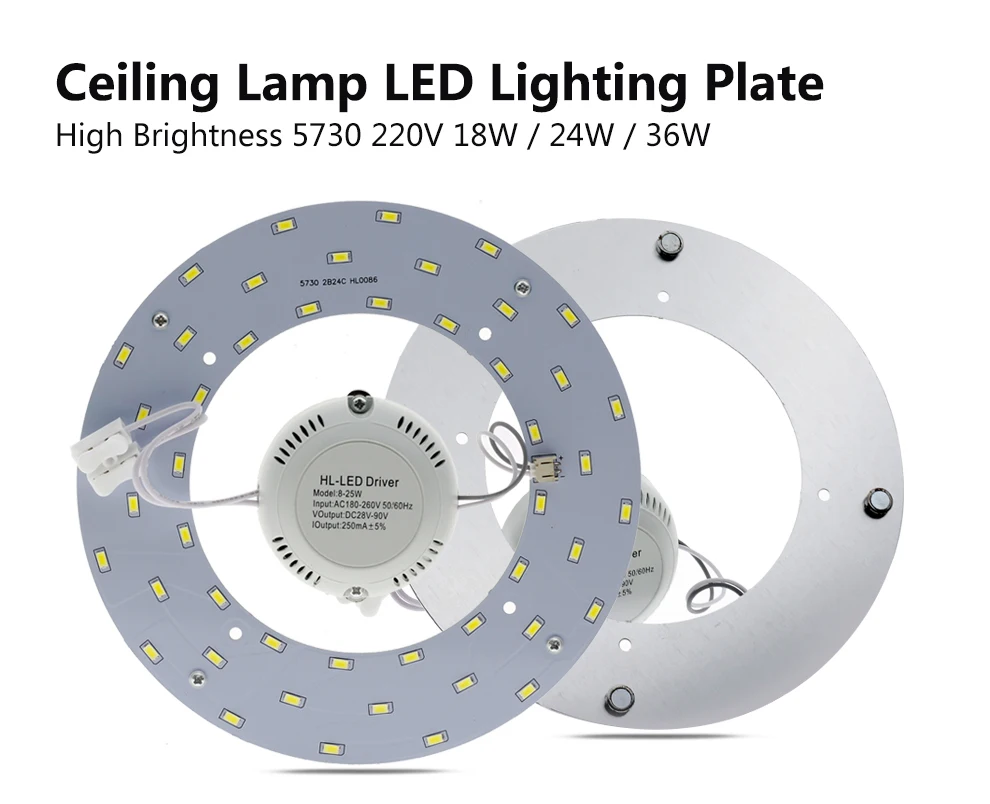 Светодиодный светильник с кольцевой панелью 5730 SMD 18 Вт 24 Вт 36 Вт Светодиодный светильник высокой яркости удобная установка замена других Потолочных Ламп