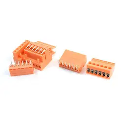 

5 Pcs 6-Pin 3-Position PCB Mounting Screw Terminal Barrier Block Connector