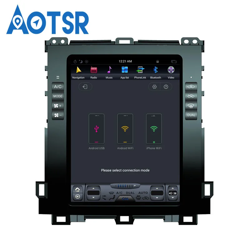 

Android 8 Tesla style Car GPS Navigation For Toyota Land Cruiser Prado/Lexus GX470 02-09 Headunit multimedia radio tape recorder