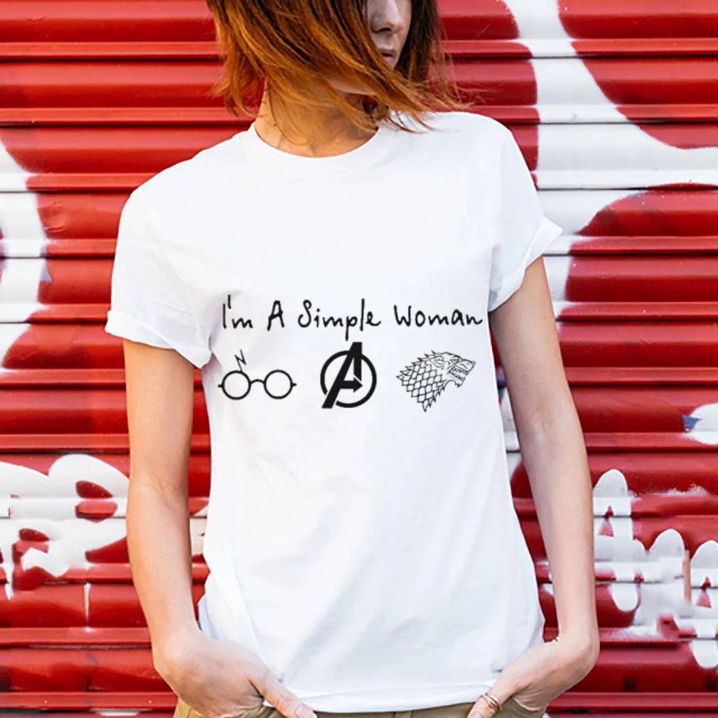 

Im A Simple Woman Who Love Avengers and Game of Thrones Tee Shirt Cotton Top Tees Women Harajuku Graphic Tees Top Tee Outfits