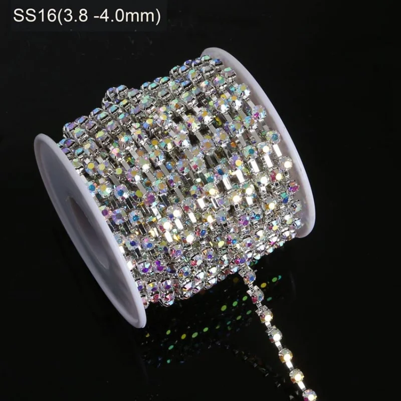 50 ярдов/партия SS16 Кристальные Стразы цепочка 3,8 мм золотая цепочка с кристаллами LSRC001