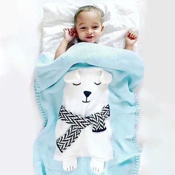 

INS Hot Sale Knitted Woolen Carpet 3D Animal Shape Blanket Baby Nap Small Blanket Child Infant Sleeping Bedding Baby Blanket