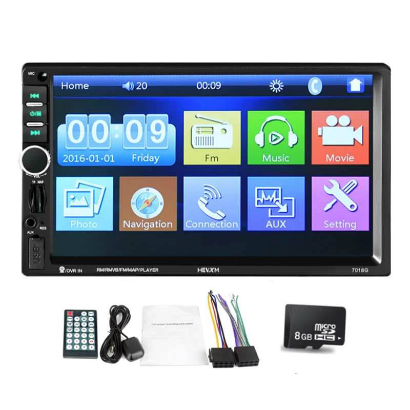 

2 din Car Multimedia Player GPS Navigaiton with Middle East Map 7 inch HD Touch Screen Bluetooth Autoradio MP3 MP5 Player 7018