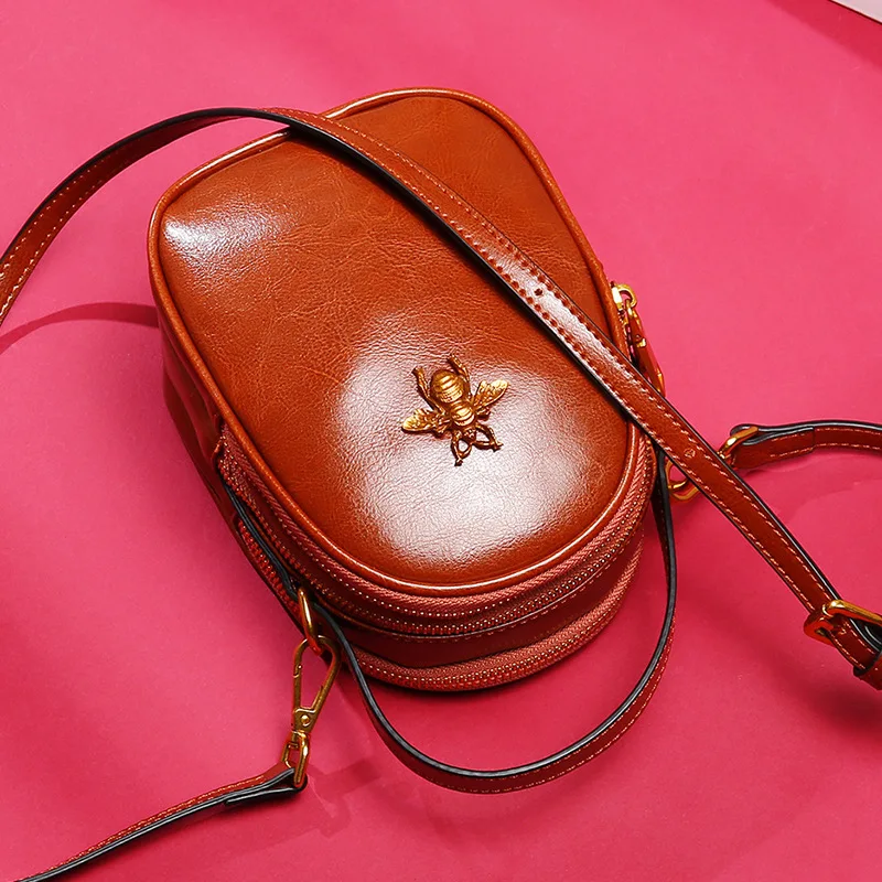 

LKX Luxury Famous Brand Women's Handbag For Women Fashion Genuine Leather Zipper Solid Hand Bag Single Shoulder Messenger Bolsa