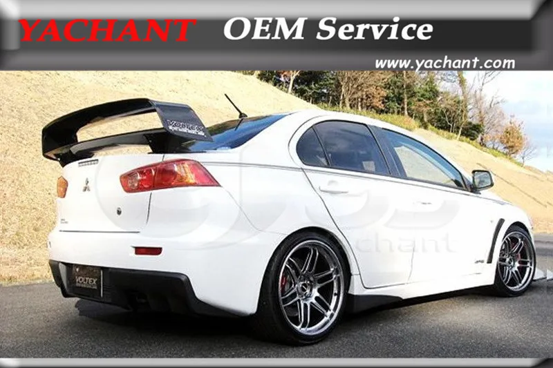 Car Styling FRP Fiber Glass Rear Trunk Spoiler Fit For 08 12 Lancer