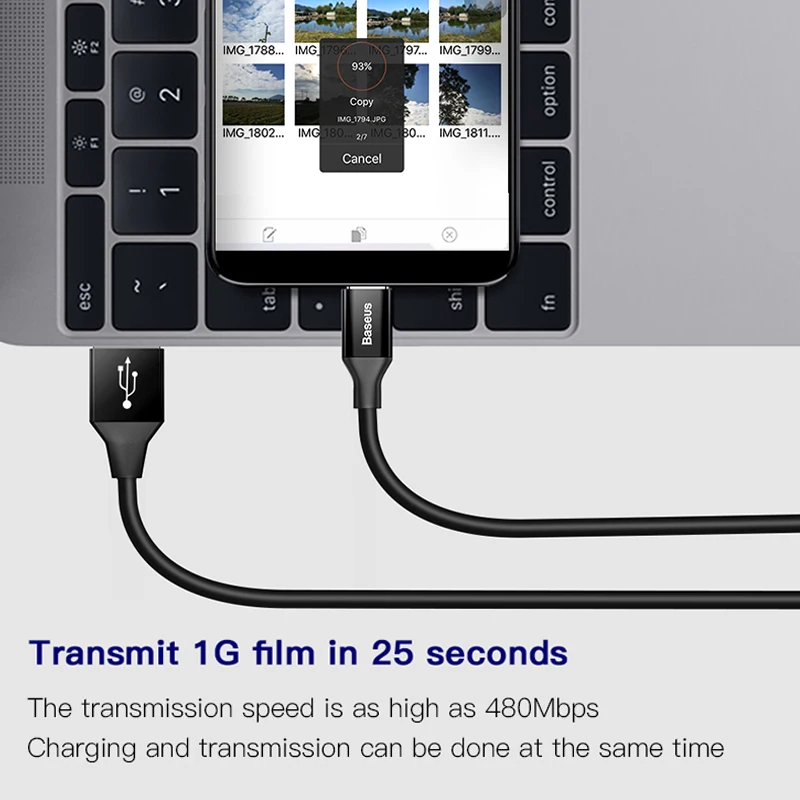 Baseus Micro USB Cable Fast Charging Microusb Charger Cable For Samsung Xiaomi Data Wire Cord Android Mobile Phone Cables 1m 2m