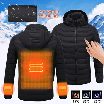 

Intelligent constant temperature Mens women Winter Heated USB Hooded Work Jacket Coats Adjustable Temperature Control Clothing