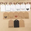 100pcs Kraft paper hand made tag with love for DIY Gift box tag candy cupcake thank you tags/handmade favors name brand tag ► Photo 3/6