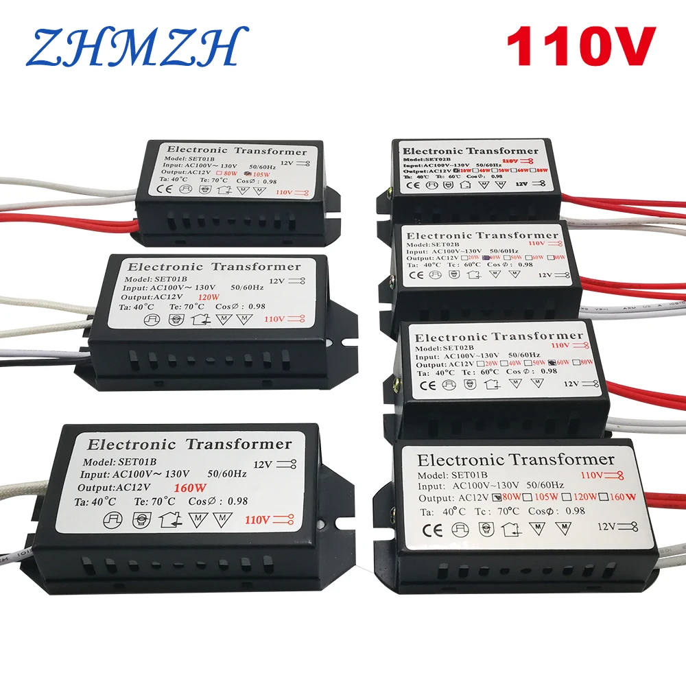 160W Electronic Transformer AC 110V to 12V for G4//G5.3 Halogen Lamp Power Supply