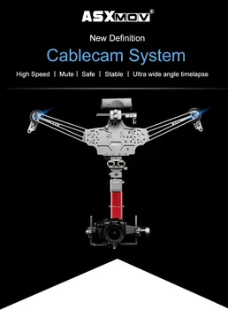 

ASXMOV 4m/s 20kg payload panorama timelapse aerial video shooting gimbal focus cablecam system APP wireless control