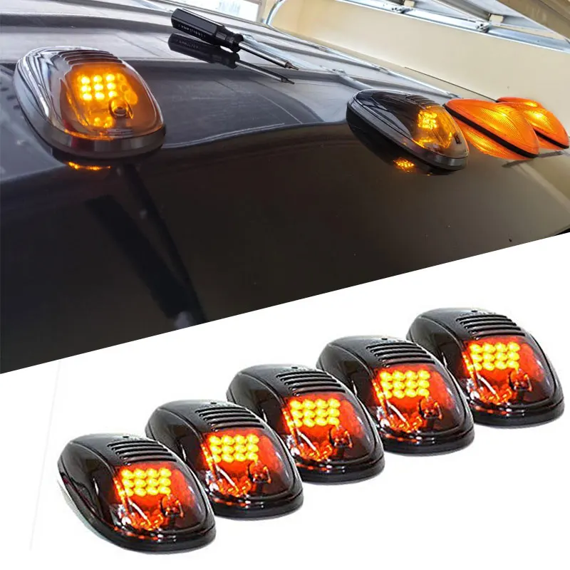 

Fog Lamp Assembly 5Pcs/Set 16 LED Amber Yellow LED Cab Roof Top Marker Running Clearance Lights For Ford Truck SUV Pickup
