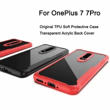Phone Case for OnePlus 7 Pro Case Anti-knock Transparent Acrylic Reinforced Corner TPU Soft Silicone Cover for OnePlus 7 PRO