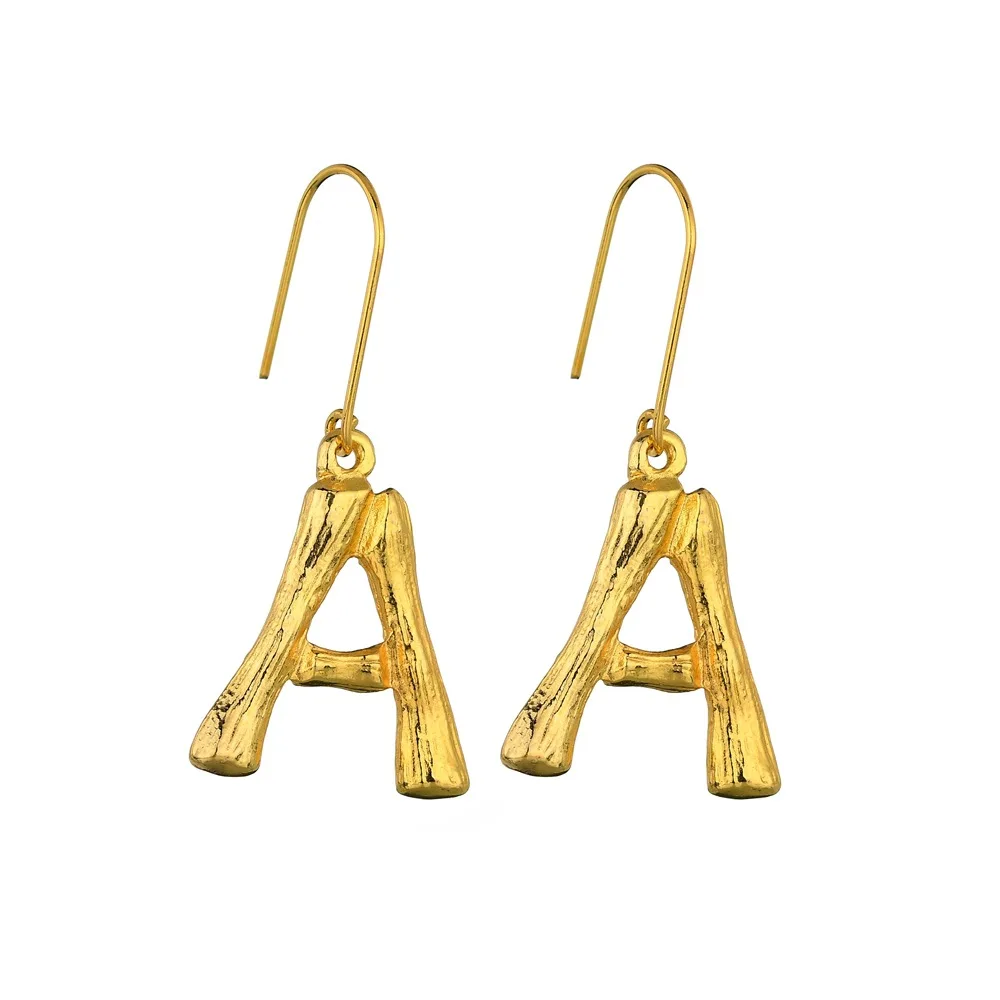 

A To Z Letter Earrings Gold Color Exaggerated Hip Hop European Minimalist Drop Earrings For Femme Jewelry Teacher's Day Gifts