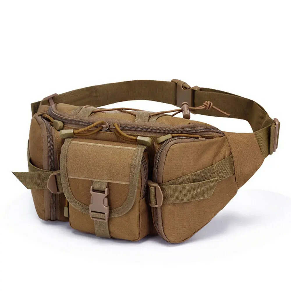 

Double Water Bottle Men Nylon Waist Sport Bag Belt Tactical Military Travel Hiking Pack Camping Tactical Waist Pack Anti-Tear