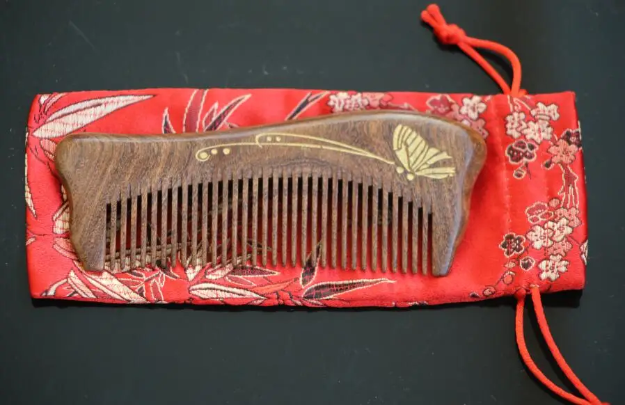 Free shipping top quality Hotsale hand made natural ebony hair comb