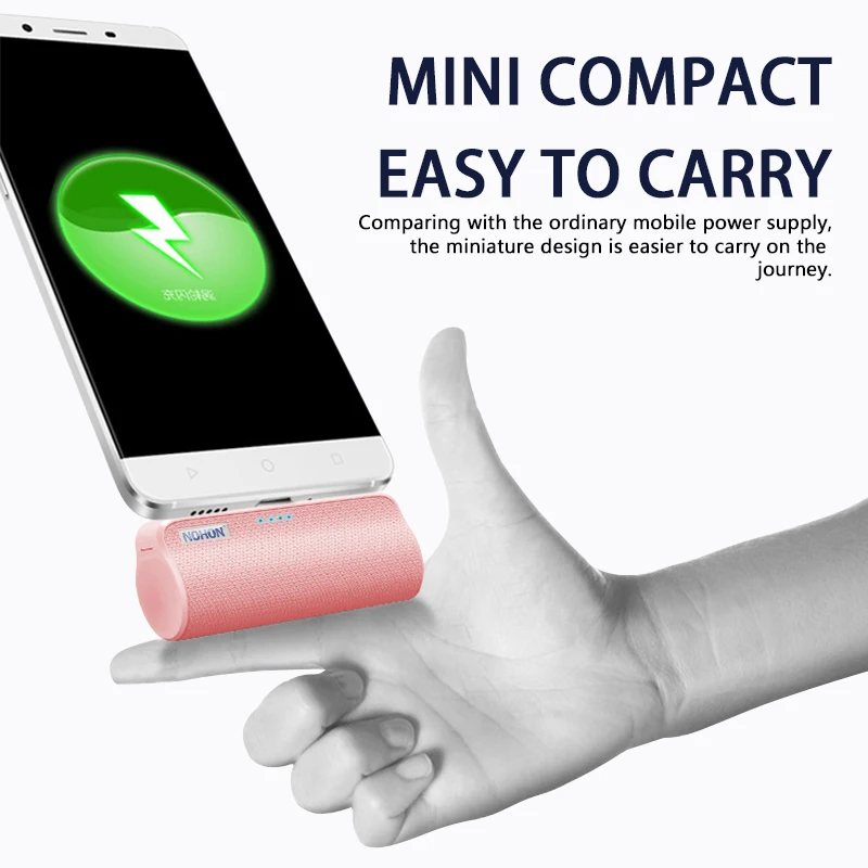 NOHON Mini Pocket Power Bank 3000 мАч маленький портативный внешний аккумулятор для быстрой