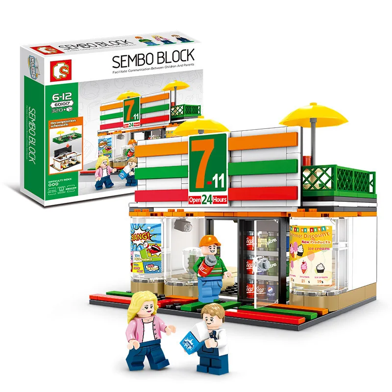 

601017 City Creator Series 7-11 Convenience Store Set Building Blocks MOC Bricks Compatible City Street View Boy Gift