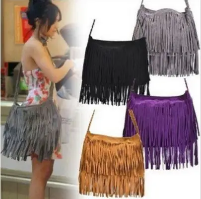 

New Tassel Bags Women Messenger Bags Retro Handbags Faux Suede Shoulder bags Crossbody Women Leather Handbags Bolsa Feminina