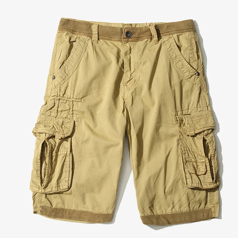 

2019 Cargo Shorts Men Camouflage Summer Hot Sale Cotton Casual Men Short Pants Clothing Comfortable Solid color Men Cargo Shorts