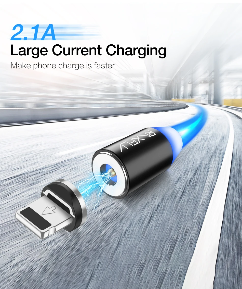 RAXFLY Магнитный зарядный кабель для iPhone, магнитный Micro USB кабель для samsung S9, зарядный провод, usb type-C кабель для huawei P10