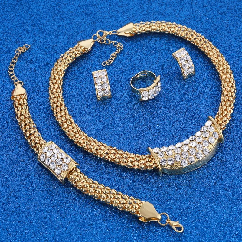 Amazing Price Wedding Gold Jewelry Sets For Women Pendant Statement African Beads Crystal Necklace Earrings Bracelet Rings 80 Amazing Price Wedding Gold Jewelry Sets For Women Pendant Statement African Beads Crystal Necklace Earrings Bracelet Rings