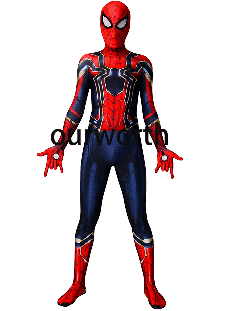 The Avengers 3 Newest Spiderman Costume Tight Spandex Print Spiderman ...