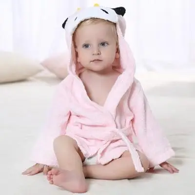 Купальный халат для младенцев, милые пижамы с мышкой для мальчиков и девочек, накидка из чистого хлопка, полотенце, не пропускающее холода, банное полотенце, одежда для отдыха - Цвет: cow