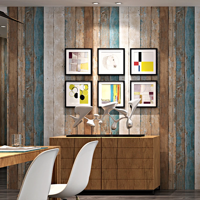 Us 24 88 36 Off Nordic Retro Nostalgic Wood Board Grain Wallpaper Pvc Waterproof Wall Covering Living Room Restaurant Bedroom Paper In