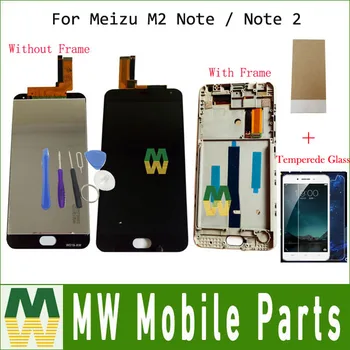 

100% Tested With/Without Frame For Meizu M2 Note LCD Display Touch Screen Sensor Glass Digitizer Assembly Black Color With Kit