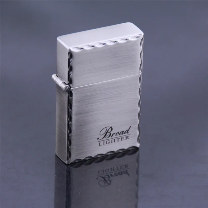 

Metal brushed wave Inflatable lighter Fashion cigarette Metal lighters Windproof smoking Grinding Wheel Lighter Outdoor Tools