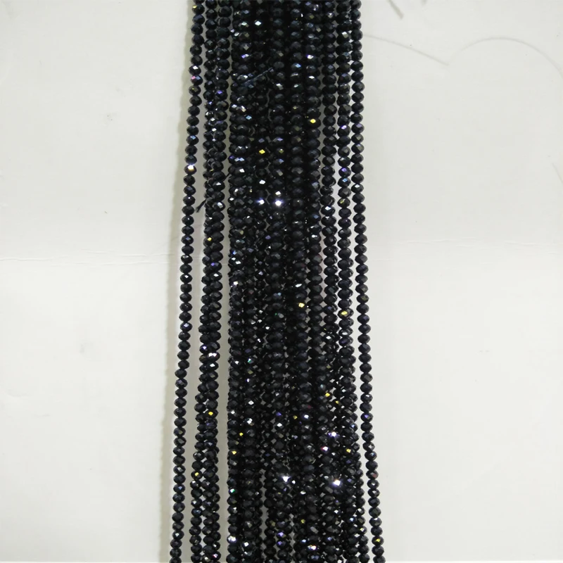 

2mm 3mm 4mm Natural Faceted Black Spinels Stone Beads DIY Jewelry Making Bead Round Loose Section Stone Beads Strand 15''