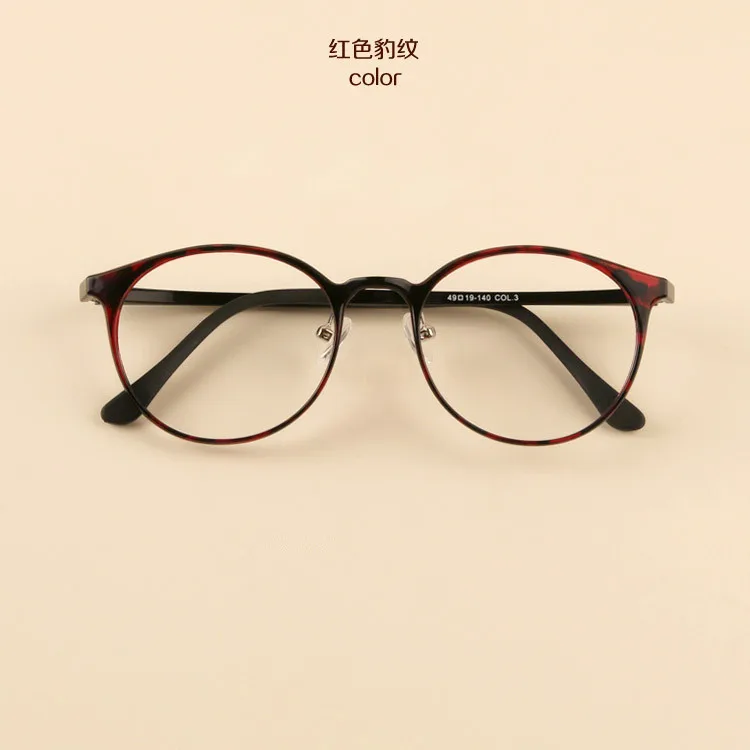 

Ultem Woman Eyeglasses Frame Vintage Round Spectacle Men Glasses Leisure Tungsten Titanium High Quality Red Leopard Cerceve