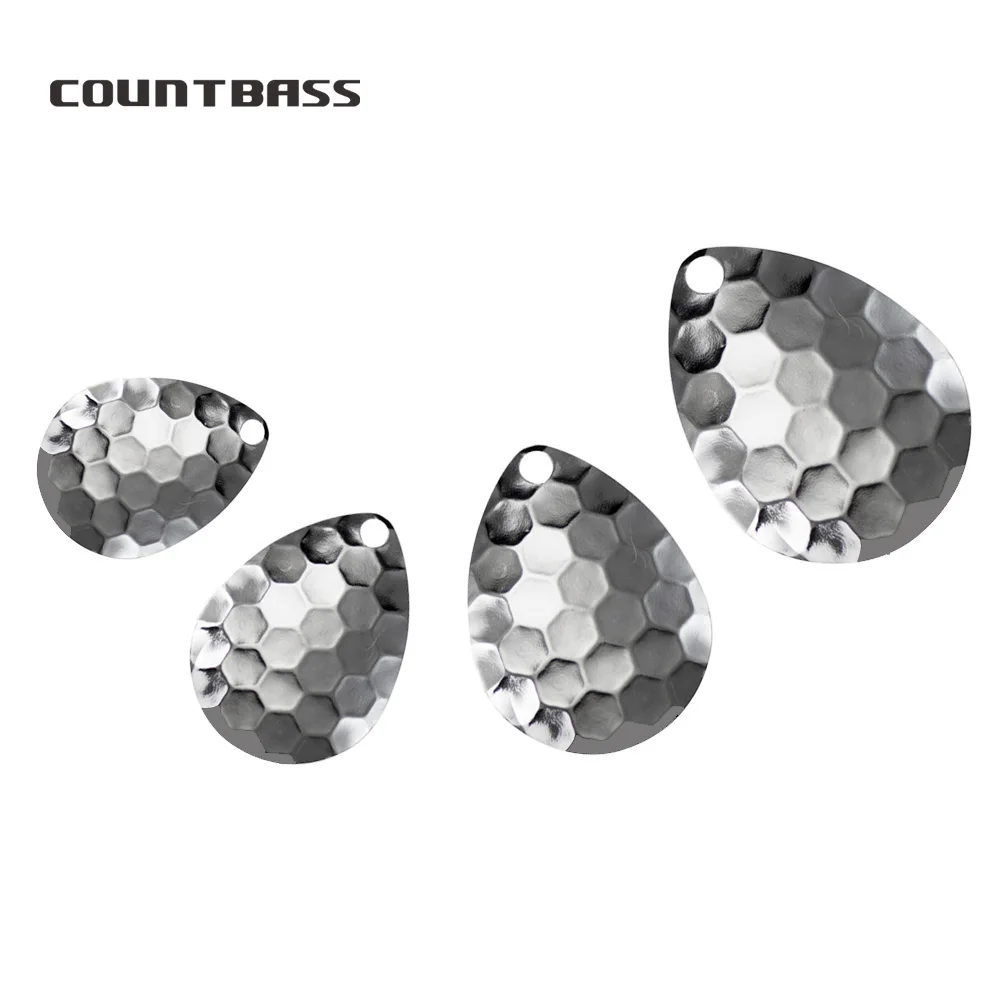 

50pcs Nickel Steel Colorado Spinner Blades Hex Pattern Premium Quality, Assorted Sizes Spinner Blade Tackle Craft