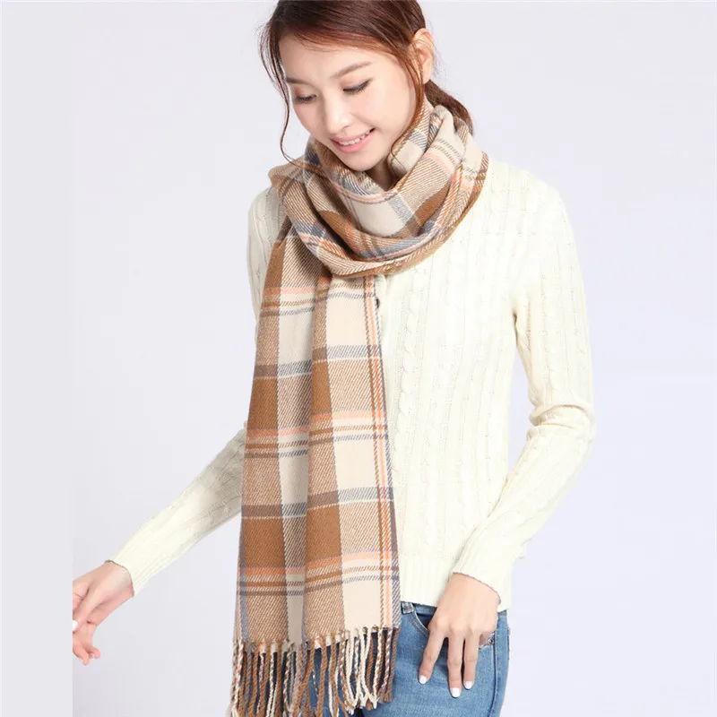 Women Fashion Long Shawl Big Grid Winter Warm Plaid Lattice Large women's scarves handkerchief hijab scarf 40MA0414