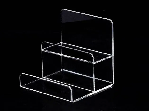 

Hot sale high quality Two-layers reinforced Acrylic Wallet Display Stand Purse Holder Nail polish cosmetics jewelry shelf rack