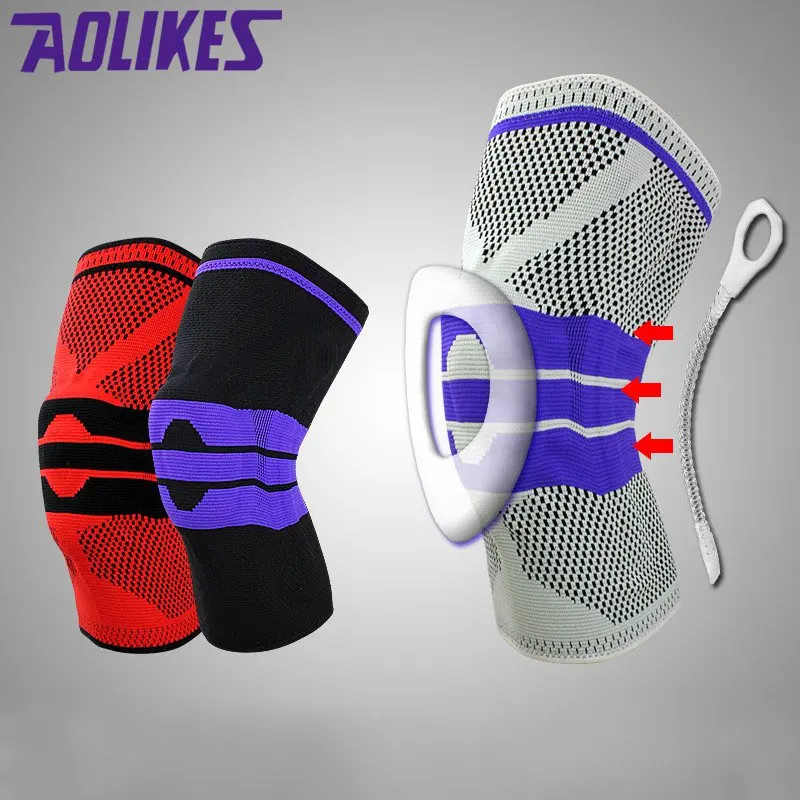AOLIKES 1 шт. велосипедные наколенники баскетбольные наколенники амортизация наколенники пружины поддержка обеих сторон knie brace