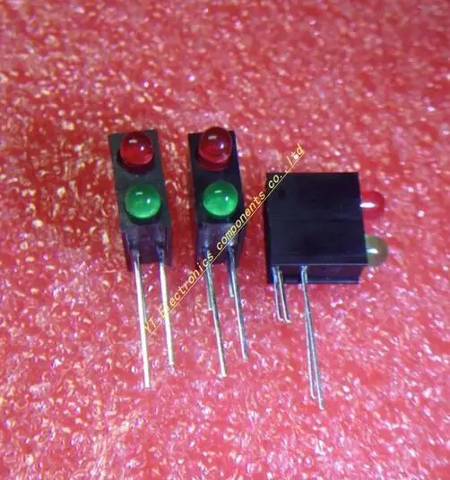 100PCS LED lamp holder with lights, 3MM red and green highlightinglamp