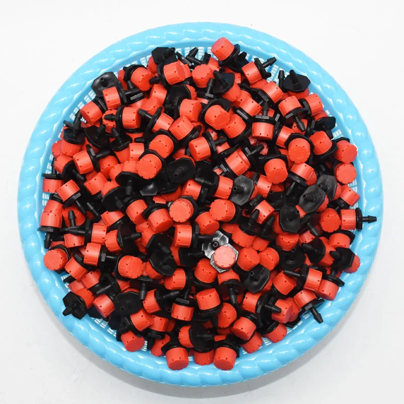 

500 pcs 8 Holes Red Adjustable Flow Dripper Micro Nozzle Dripper Emitter Drip Irrigation Sprinkler Nozzle Garden Watering