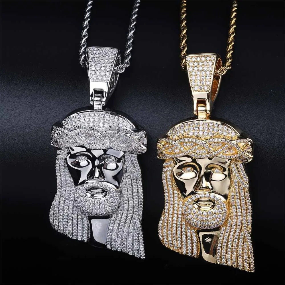 JINAO лед из Иисуса Королла кулон хип хоп ювелирные изделия Мода CZ камень ожерелье для мужчин и женщин подарок
