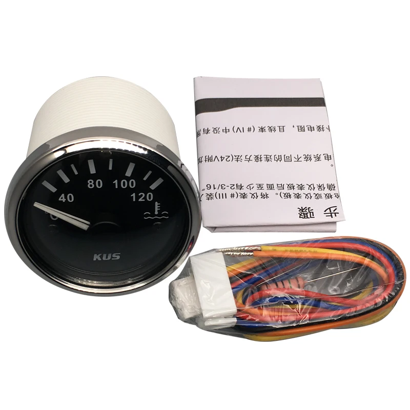 New KUS 2" Marine Engine Water Temperature Gauge 40-120 Degree Boat RV Car Temp Meter Gauge Water Temp Sensor